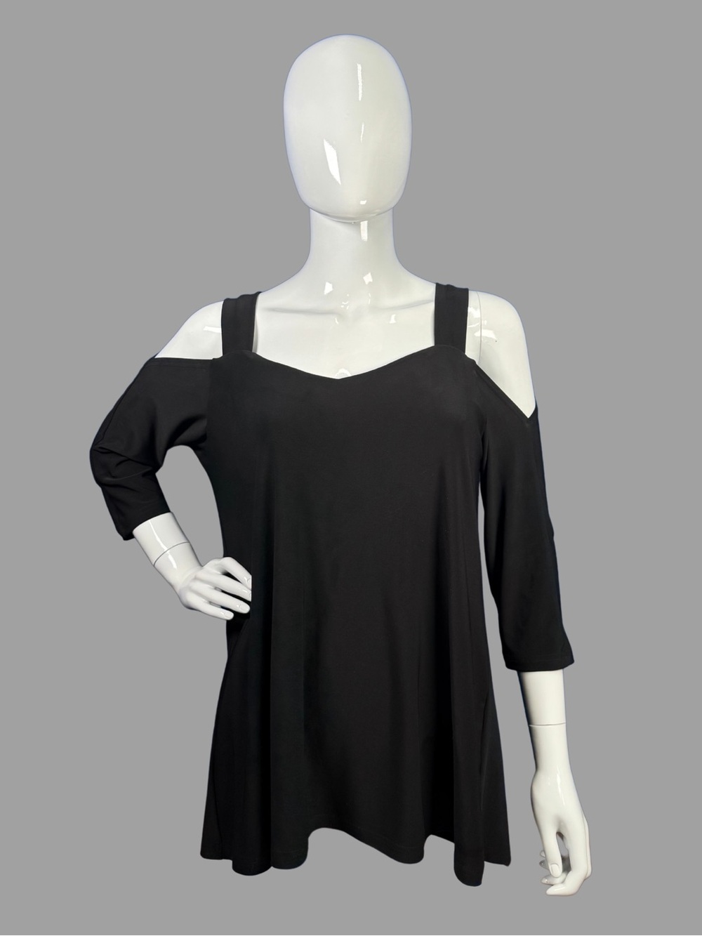 Sympli Black Cold-Shoulder Top
